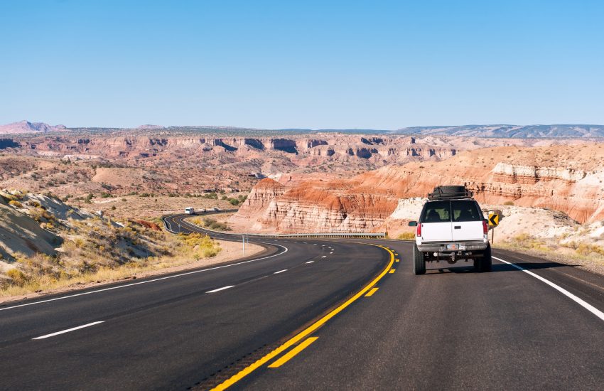 A car on the road in Arizona