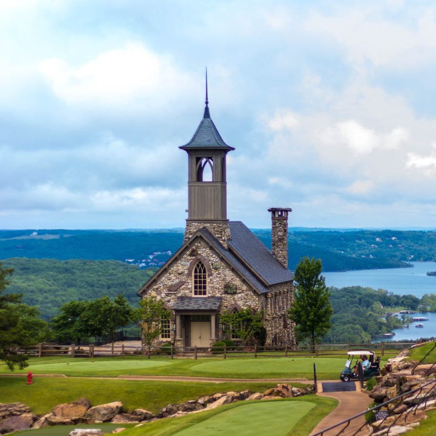 Stone church at top of the rock in Branson Missouri