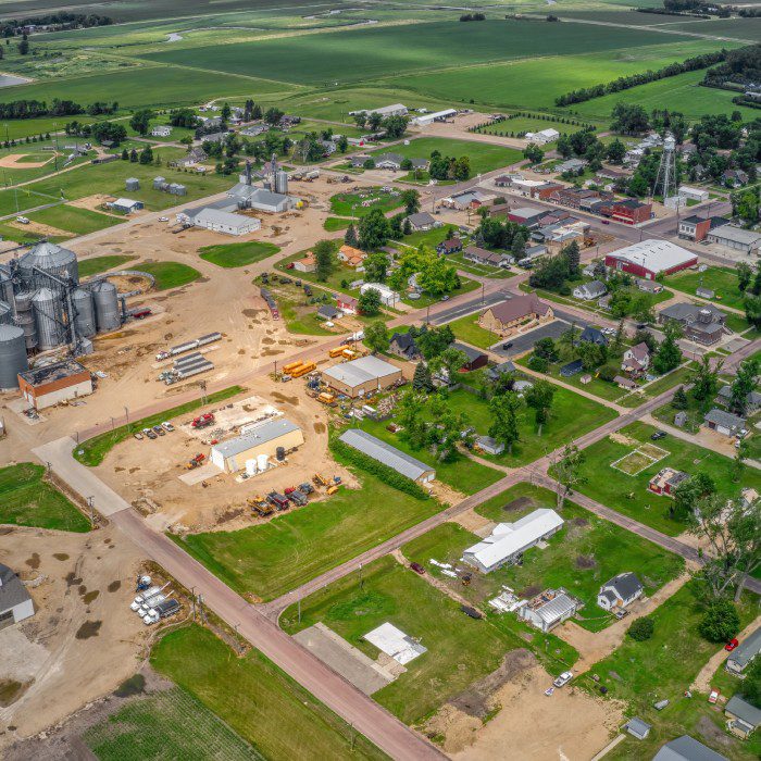 Aerial View of Castlewood, South Dakota which is home to Governor Kristi Noem