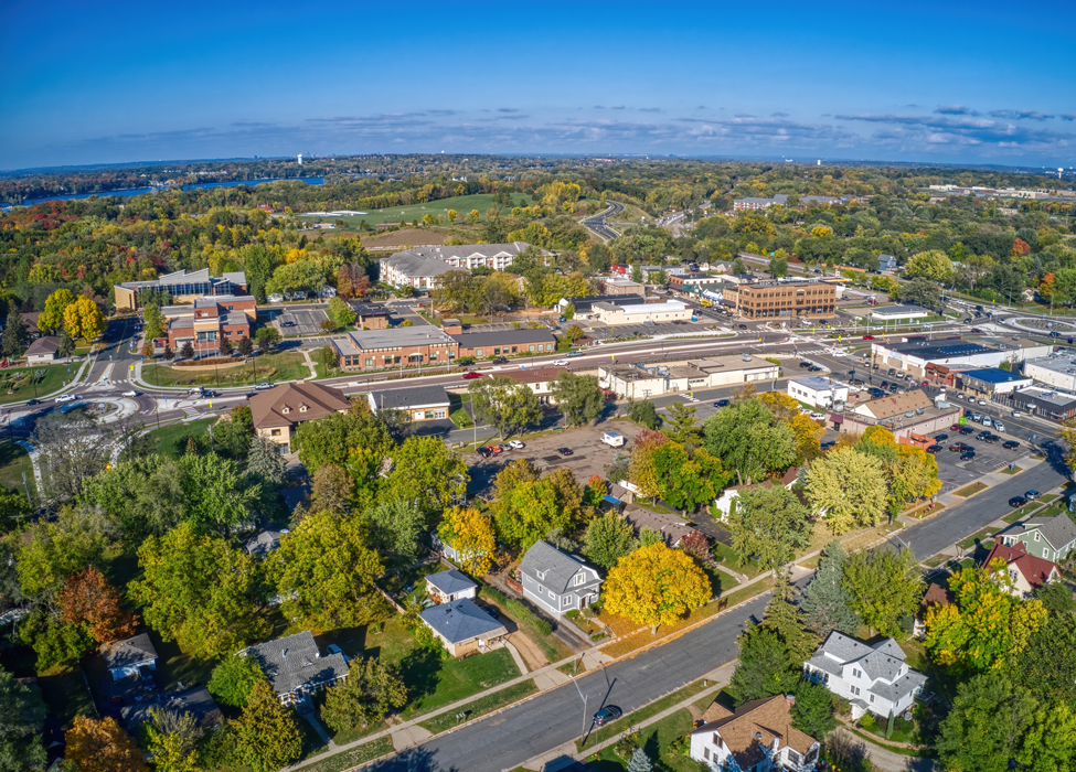 Prior Lake aerial view of the town. Prior Lake Movers - Piepho Moving & Storage