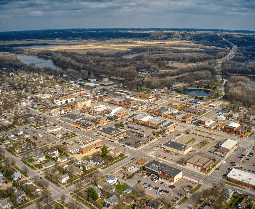 St Peter aerial view. St. Peter Movers - Piepho Moving & Storage