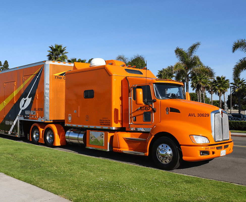 ORANGE truck moving. Piepho Atlas Allied. Stewartville Movers - Piepho Moving & Storage