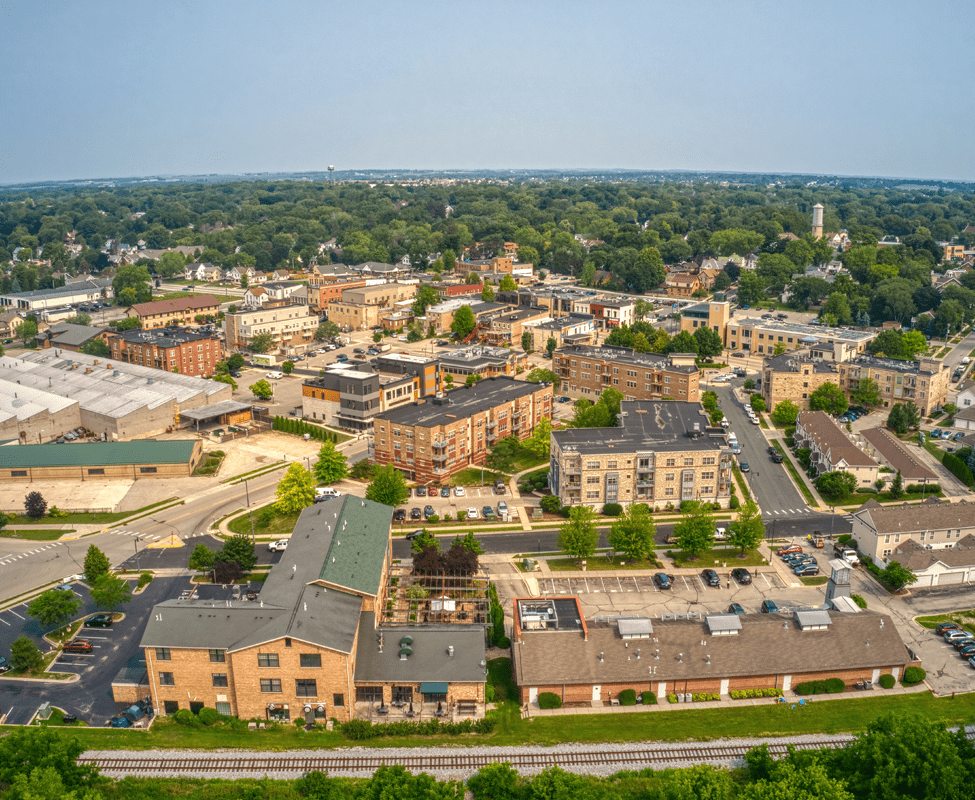 Sun Prairie aerial view. Sun Prairie Movers - Piepho Moving & Storage