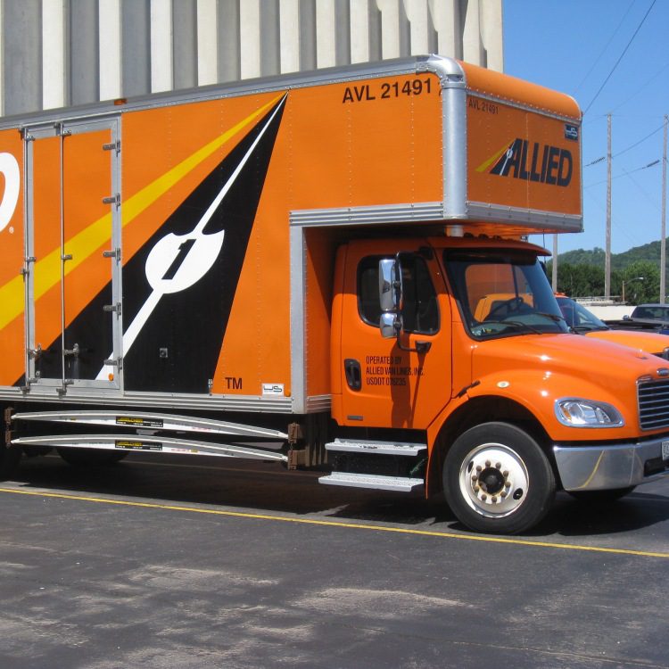 Allied moving truck side view of cabin