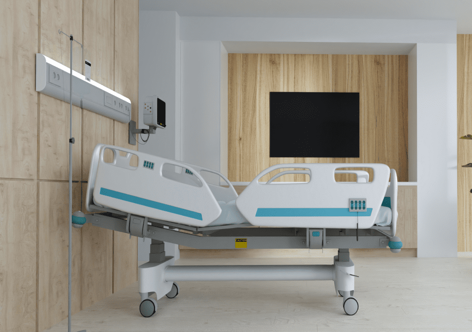 Hospital bed at health facility. Body image for FF&E Movers - Piepho Moving & Storage in Madison WI