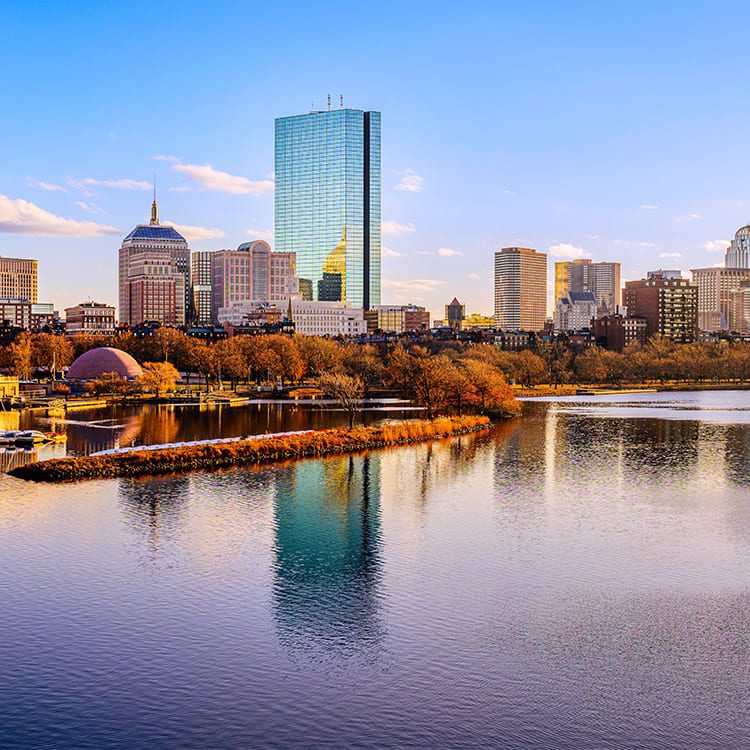 Boston city view form the lake