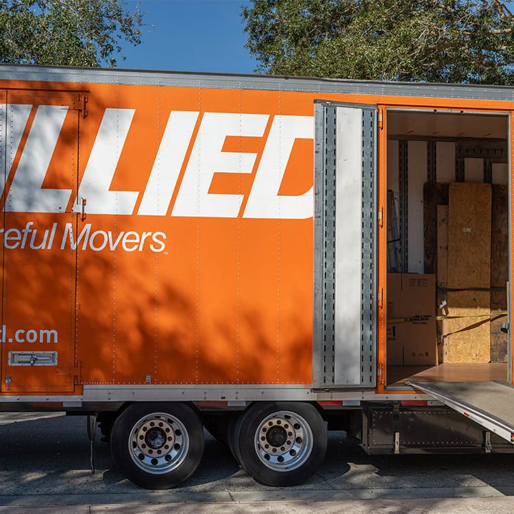 A moving truck displaying a "allied" sign. Move from St Paul to Denver.