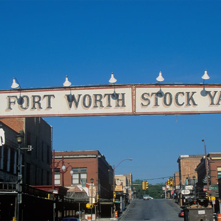 historic Fort Worth Stockyards district in Fort Worth,