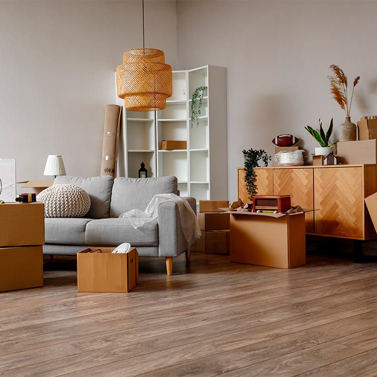 living room ready for a moving