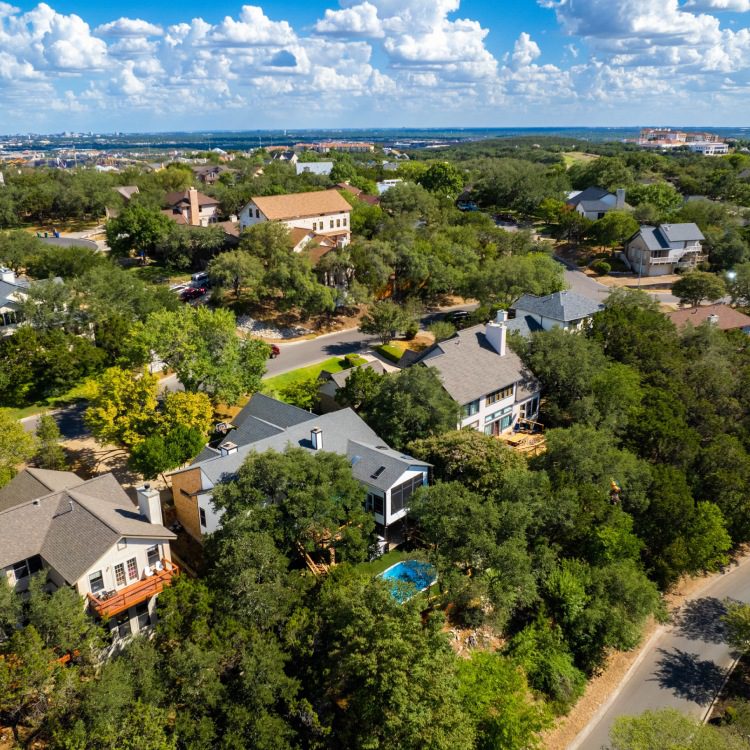 An aerial view of Houston development